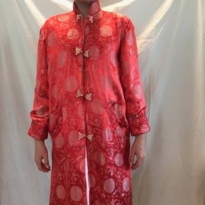 Authentic Red Silk Kimono Jacket